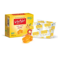 Viên Ngậm Gừng VietNat Không Đường (Hộp 20 viên) giúp làm ấm cơ thể và hỗ trợ tiêu hóa.