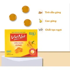 Viên Ngậm Gừng VietNat Không Đường (Hộp 20 viên) giúp làm ấm cơ thể và hỗ trợ tiêu hóa.