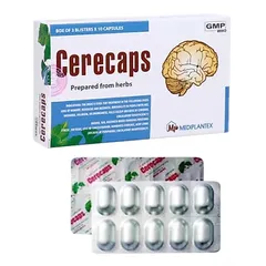 Viên uống dưỡng não Cerecaps (Hộp 30 viên) Hỗ trợ hoạt huyết, giúp giảm đau đầu, hoa mắt, chóng mặt, mất ngủ.
