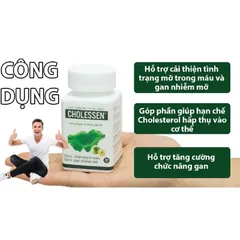 Viên uống CHOLESSEN (Chai 30 viên) Hỗ trợ cải thiện tình trạng mỡ trong máu và gan nhiễm mỡ, Hỗ trợ tăng cường chức năng gan