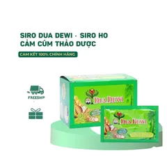 Siro ho cảm DUA DEWI (Hộp 12 gói) Hỗ trợ giảm triệu chứng chảy nước mũi, đau đầu, đau họng, mệt mỏi do nhiễm lạnh.