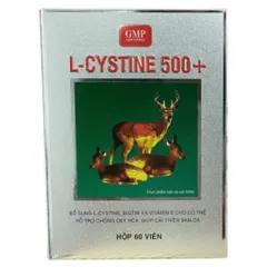 Viên uống L-CYSTINE 500+ (Hộp 60 viên) Bổ sung dưỡng chất cho móng, tóc và giúp hạn chế lão hóa da.