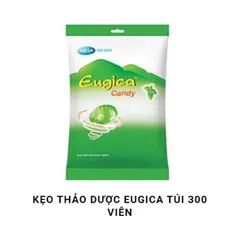 Kẹo ngậm ho thảo dược Eugica Candy (Bịch 300 viên) Thương hiệu từ Thái Lan giúp giảm ho, đau rát họng, khàn tiếng.