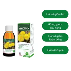 Siro VIHODAN (Chai 125ml) Hỗ trợ bổ phế, long đờm và giảm nhanh các triệu chứng ho, đau rát họng, khản tiếng.