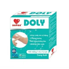 Băng keo cá nhân y tế trong suốt DOLY (Hộp 100 miếng) Dính chắc, Thông thoáng, Mở băng không đau.