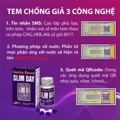 Viên uống giảm cân HB SLIM DAY (Hộp 60 viên) Hỗ trợ tăng cường chuyển hóa chất béo, giảm cân ban ngày hiệu quả