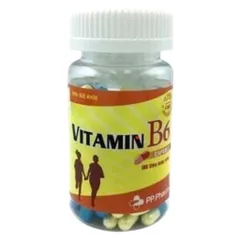 Viên uống bổ sung Vitamin B6 PP.Pharco (Chai 100 viên) Hỗ trợ bồi bổ sức khỏe và phòng ngừa tình trạng thiếu hụt Vitamin B6.