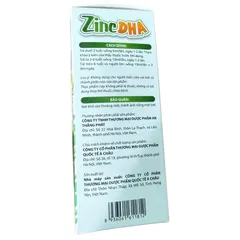 Siro bổ sung kẽm ZinC DHA Kẽm Gluconate (Hộp 20 ống) Hỗ trợ tăng cường hệ miễn dịch, kích thích tiêu hoá giúp bé ăn ngon miệng.