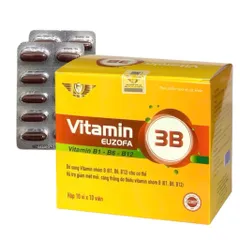 Viên uống Vitamin 3B Euzofa (Hộp 100 viên) Hỗ trợ cải thiện tình trạng suy nhược, mệt mỏi do làm việc căng thẳng