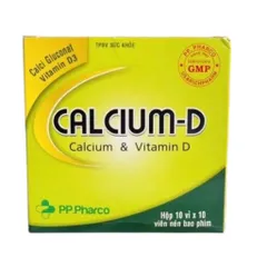 Viên uống bổ sung CALCIUM - D PP.Pharco (Hộp 100 viên) Hỗ trợ bổ sung Canxi và Vitamin D giúp xương và răng chắc khỏe