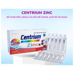 Siro bổ sung kẽm Centrium Zinc Kẽm Gluconate 70mg (Hộp 20 ống) Hỗ trợ tăng sức đề kháng, kích thích tiêu hoá giúp bé ăn ngon