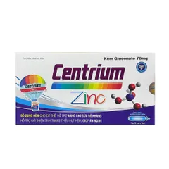 Siro bổ sung kẽm Centrium Zinc Kẽm Gluconate 70mg (Hộp 20 ống) Hỗ trợ tăng sức đề kháng, kích thích tiêu hoá giúp bé ăn ngon