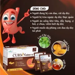 Cốm dạ dày Curmin Bình Vị (hộp 30 gói) Hỗ trợ giảm nhanh tình trạng đau rát thượng vị, ợ hơi, ợ chua, đầy bụng, khó tiêu