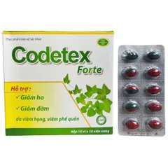 Viên uống Codetex Forte (Hộp 100 viên) Hỗ trợ giảm ho và giảm đờm, giảm đau rát họng, khàn tiếng do viêm họng