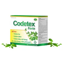 Viên uống Codetex Forte (Hộp 100 viên) Hỗ trợ giảm ho và giảm đờm, giảm đau rát họng, khàn tiếng do viêm họng