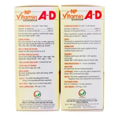 Viên uống NP Vitamin A-D Nature Pharma (Hộp 100 viên) Hỗ trợ cải thiện thị lực, giảm khô mắt, mỏi mắt, giúp chắc xương