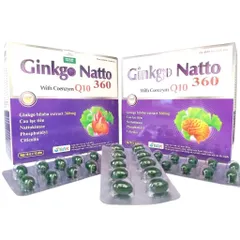Viên uống Ginkgo Natto 360 With Coenzym Q10 BAK (Hộp 100 viên) Cải thiện tình trạng đau đầu, hoa mắt, chóng mặt, mất ngủ.