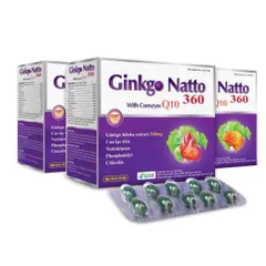 Viên uống Ginkgo Natto 360 With Coenzym Q10 BAK (Hộp 100 viên) Cải thiện tình trạng đau đầu, hoa mắt, chóng mặt, mất ngủ.
