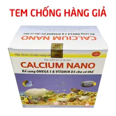 Viên uống Calcium Nano Rostex (Hộp 100 viên) Bổ sung Canxi D3, Omega 3 giúp chắc khỏe xương, tăng chiều cao, ngừa loãng xương