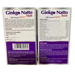 Viên uống Ginkgo Natto 360 With Coenzym Q10 BAK (Hộp 100 viên) Cải thiện tình trạng đau đầu, hoa mắt, chóng mặt, mất ngủ.