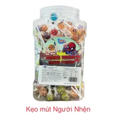Hũ Kẹo Mút Bảy Sắc Cầu Vồng Mini (Hủ 200 cây) Vị ngọt dịu thơm hương trái cây