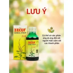Siro ho thảo dược Zecuf Herbal Syrup (Chai 100ml) Hỗ trợ giảm các chứng ho, viêm họng và làm dịu mát cổ họng.