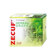 Viên ngậm ho thảo dược Zecuf Herbal Drops (Hộp 20 viên) Giúp làm ấm họng, nhuận phế và giảm ho do viêm họng