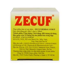 Siro ho thảo dược Zecuf Herbal Syrup (Chai 100ml) Hỗ trợ giảm các chứng ho, viêm họng và làm dịu mát cổ họng.