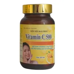Viên uống Vitamin C 500 Rostex (Hộp 100 viên) hỗ trợ tăng cường sức đề kháng và bổ sung vitamin C cho cơ thể.