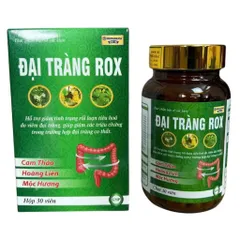 Viên uống Đại Tràng Rox (Chai 30 viên) Hỗ trợ giảm rối loạn tiêu hóa, đau bụng, đầy hơi, viêm đại tràng co thắt.