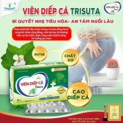Viên Diếp Cá Trisuta Tâm Dược (Hộp 30 viên) Hỗ trợ cải thiện tình trạng của trĩ, táo bón và tăng tính bền thành mạch