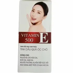Vitamin E 500 đỏ (Hộp 60 viên) Tăng độ đàn hồi, giữ ẩm da, giảm tình trạng sạm nám, khô ráp, giúp da căng mịn sáng khỏe