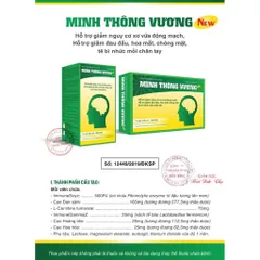 Viên uống Minh Thông Vương New (Hộp 20 viên) Tăng cường lưu thông máu và tuần hoàn não, Hỗ trợ giảm nguy cơ xơ vữa động mạch.
