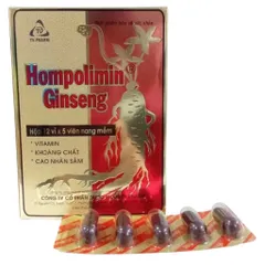 Viên uống Hompolimin Ginseng TV.Pharm (Hộp 60 viên) Bổ sung dưỡng chất, bồi bổ sức khoẻ và giảm mệt mỏi, căng thẳng