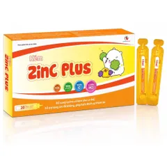 Dung dịch uống bổ sung Kẽm Zinc Plus (Hộp 20 ống) Cải thiện tình trạng biếng ăn và kích thích sự thèm ăn của trẻ em.
