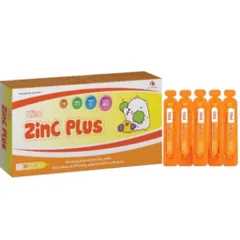 Dung dịch uống bổ sung Kẽm Zinc Plus (Hộp 20 ống) Cải thiện tình trạng biếng ăn và kích thích sự thèm ăn của trẻ em.