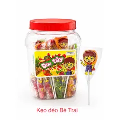 Kẹo dẻo Dâu Tây Candy (Hủ 50 que) Kẹo dẻo hình Bé Trai ngọt thơm hương vị trái cây
