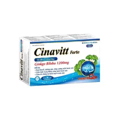 Viên uống Cinavitt Forte Ginkgo Biloba 1200mg Rostex Pharma USA (Hộp 30 viên) Hỗ trợ hoạt huyết, dưỡng não, tăng lưu thông máu não