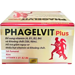 Viên uống PHAGELVIT Plus (Hộp 100 viên) Bổ sung vi chất thiếu hụt, tăng cường sức đề kháng, giảm mệt mỏi, suy nhược