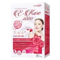 Viên uống Vitamin E-Kore 4000 Vitamin E Đỏ (Hộp 100 viên) Hỗ trợ làm đẹp da, dưỡng ẩm, hạn chế lão hóa da, giảm nếp nhăn