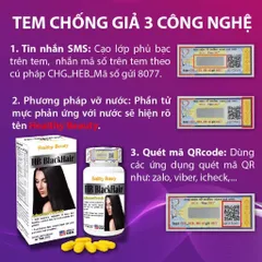 Viên uống HB BLACK HAIR (Hộp 30 viên) Bổ sung các dưỡng chất thiết yếu giúp tóc khỏe, ngăn ngừa rụng tóc, tóc bạc sớm.