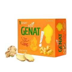 Kẹo Gừng Genat (Hộp 100 viên) Hỗ trợ giúp giảm say xe, giải cảm, ấm bụng, tiêu đờm.