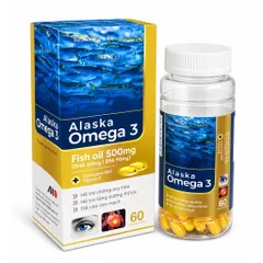 Viên uống Alaska Omega 3 Fish oil 500mg (Hộp 60 viên) Hỗ trợ tăng cường thị lực, giảm tình trạng khô mắt, mỏi mắt.
