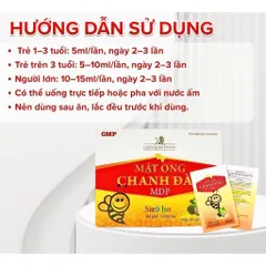 Siro ho MẬT ONG CHANH ĐÀO MDP (Hộp 25 gói) Giảm các triệu chứng như ho gió, ho khan, ho có đờm, ho dai dẳng do thời tiết