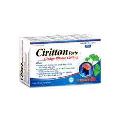 Ciritton Forte Ginkgo Biloba 1200mg (Hộp 30 viên) Hỗ trợ giúp giảm tình trạng như đau đầu, hoa mắt, chóng mặt.