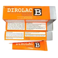 Kem bôi ngoài da Dirolac B (Tuýp 15g) hỗ trợ giảm ngứa, rôm sảy, viêm da, zona, thủy đậu, ngừa sẹo và ngăn ngừa mụn.