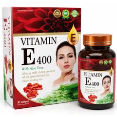 Viên uống đẹp da Vitamin E 400 With Aloe Vera (Chai 30 viên) Dưỡng ẩm, làm sáng mịn da, cải thiện da khô ráp, sạm nám