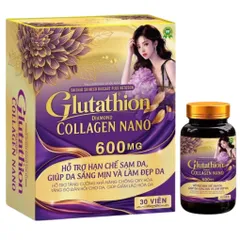 Viên uống trắng da Glutathion Diamond Collagen Nano 600mg (Chai 30 viên) Hỗ trợ chống oxy hóa, giảm sạm nám, tàn nhang