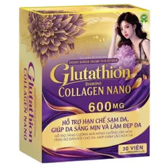 Viên uống trắng da Glutathion Diamond Collagen Nano 600mg (Chai 30 viên) Hỗ trợ chống oxy hóa, giảm sạm nám, tàn nhang