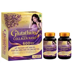 Viên uống trắng da Glutathion Diamond Collagen Nano 600mg (Chai 30 viên) Hỗ trợ chống oxy hóa, giảm sạm nám, tàn nhang